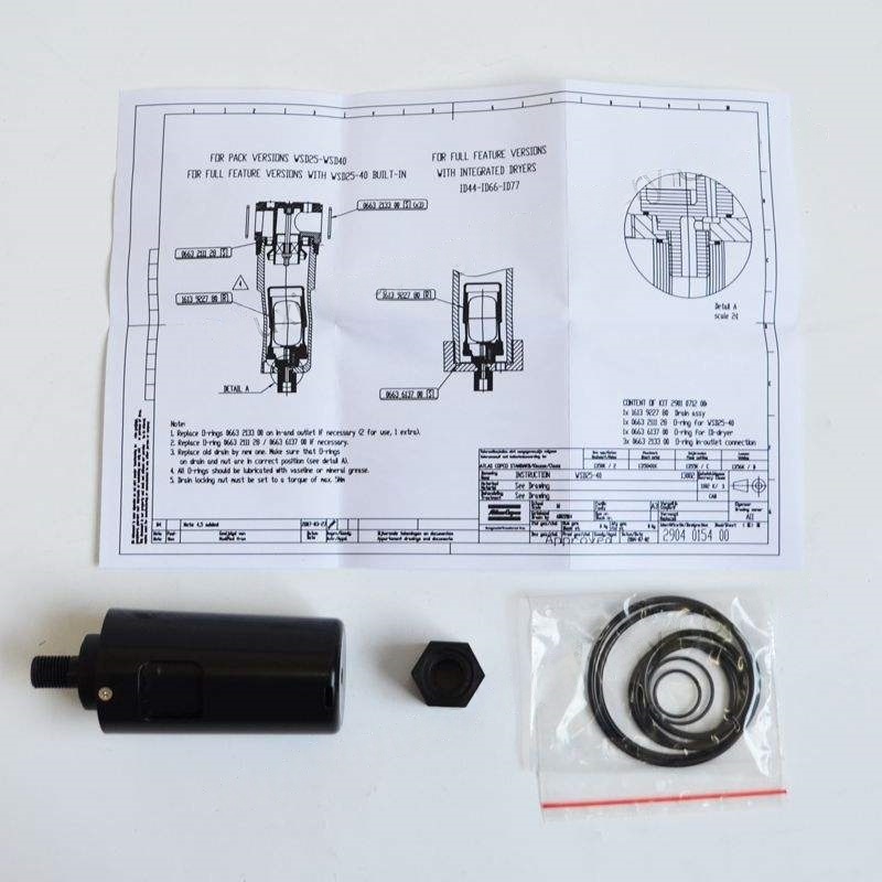 Original 2904500069 Atlas Copco WSD Separadores de agua WSD25 WSD80 WSD250 WSD750
