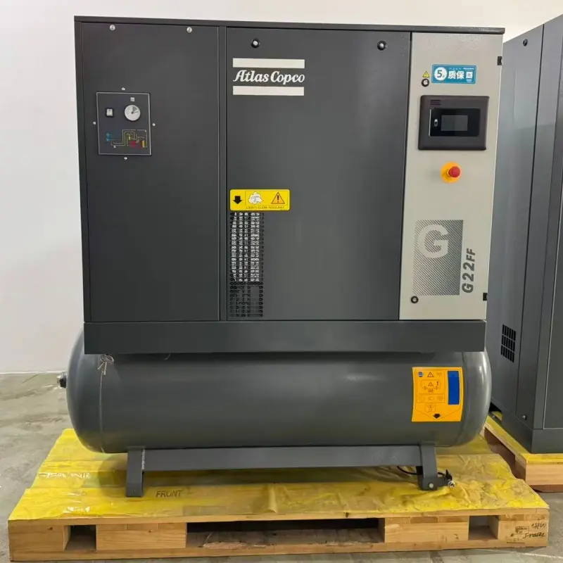 Compresor de aire de tornillo rotativo con inyección de aceite Atlas Copco G22FF 22kW 30HP para fabricación industrial